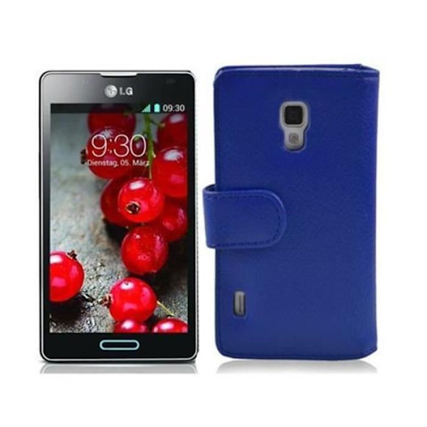 Cadorabo - Fodral Cover för > LG OPTIMUS P710 L7II < – Fodral Cover Bumper Wallet (med kortplatser) i BLÅTT