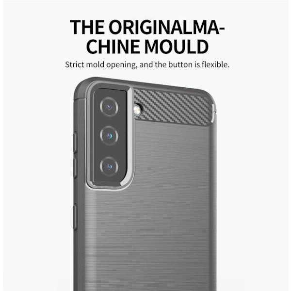 Etui för Samsung Galaxy S21 PLUS - CADORABO - BORSTAD GRÅ - Silikon TPU - Lätt skydd - Kolfiberdesign BORSTAD GRÅ