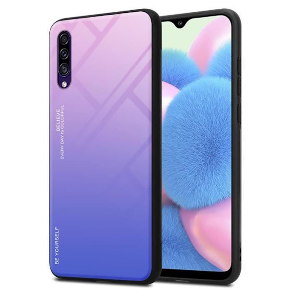Coque - CADORABO - A50 4G / A50s / A30s - Tve färgers skydd - TPU - Halkfri ROSA - BLÅ