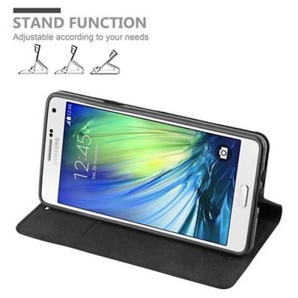 Samsung Galaxy A7 2015 (5) Fodral i NIGHT BLACK från Cadorabo (INVISIBLE MAGNETIC CLOSURE Design) Helt skyddsfodral med