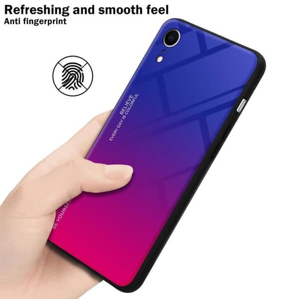 iPhone XR-fodral i VIOLETT - RÖD Stötsäker Bicolor design Svart