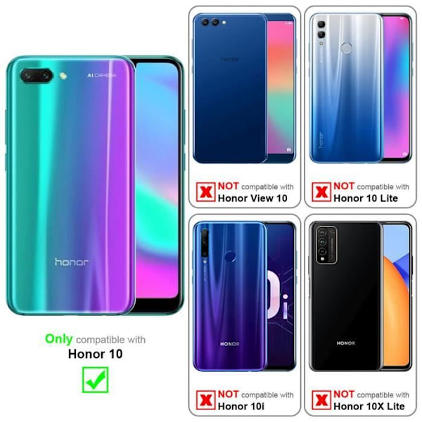 Coque Honor 10 - CADORABO - BLÅ FLORAL - Syntetiskt läder - Ställningsfunktion - Fack för kort BLOMMA BLÅ
