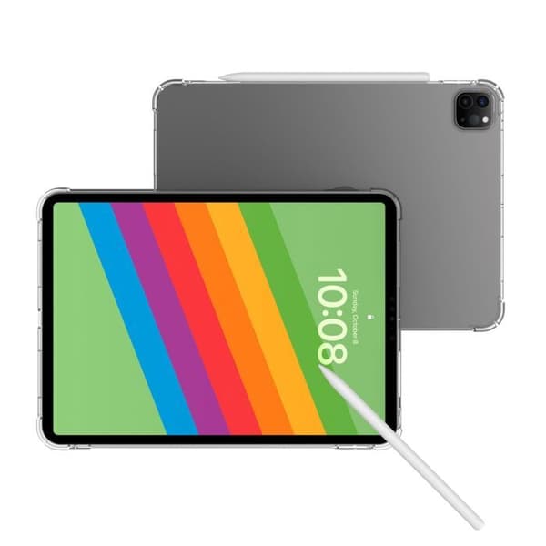Transparent stötsäker silikonfodral för iPad 11 Pro 2024 Vit