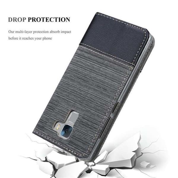 Skal för Honor 7 i GRÅ SVART Etui Case Stötskydd Grå