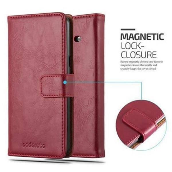 Samsung Galaxy J5 2017 (7) US Version Fodral i CHERRY RED av Cadorabo (LUXURY Design) Helt skyddsfodral med Flip Flip