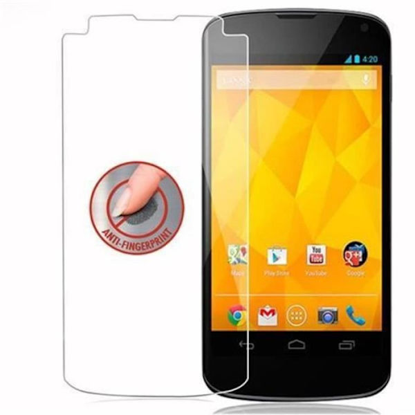 Cadorabo härdat glas LG GOOGLE NEXUS 4 skärmskyddsfilm härdat skydd för display TRANSPARENT Transparent