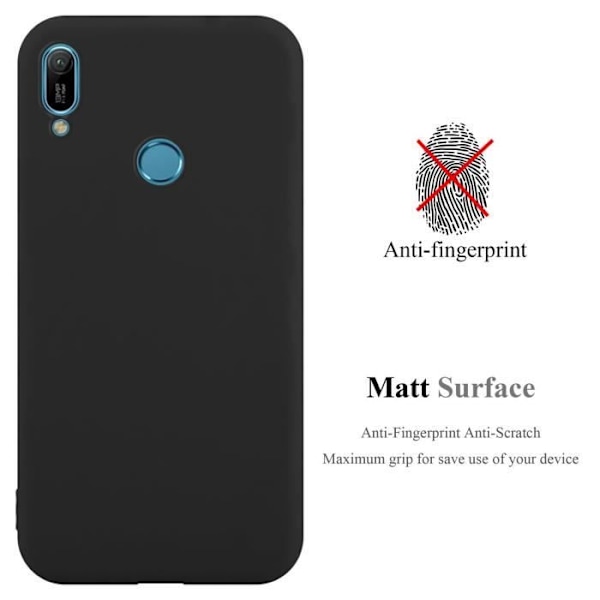 Coque - CADORABO - Huawei Y6 2019 - Silikon TPU - Stötbeständighet - Tunn och lätt design Candy Black