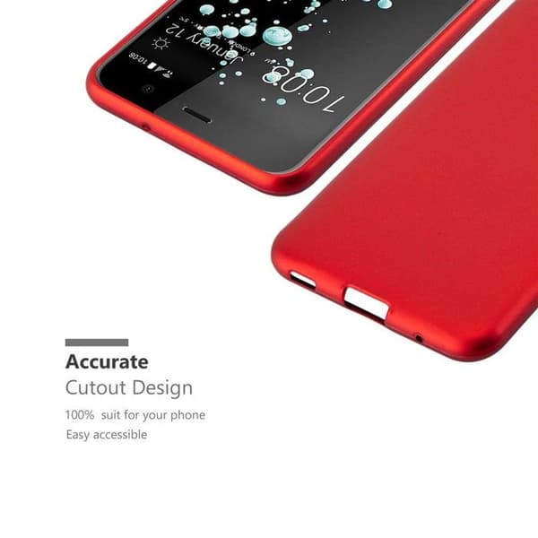 Skyddsskal för HTC U PLAY Skyddsskal i MATTE RÖD Metallic Design Röd