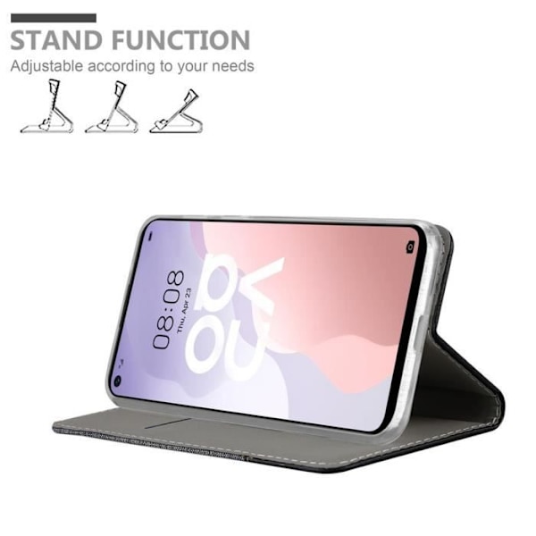 Etui för Huawei NOVA 7 SE - CADORABO - Grå Svart - Syntetläder - Magnetstängning - Ställfunktion Mörkgrå