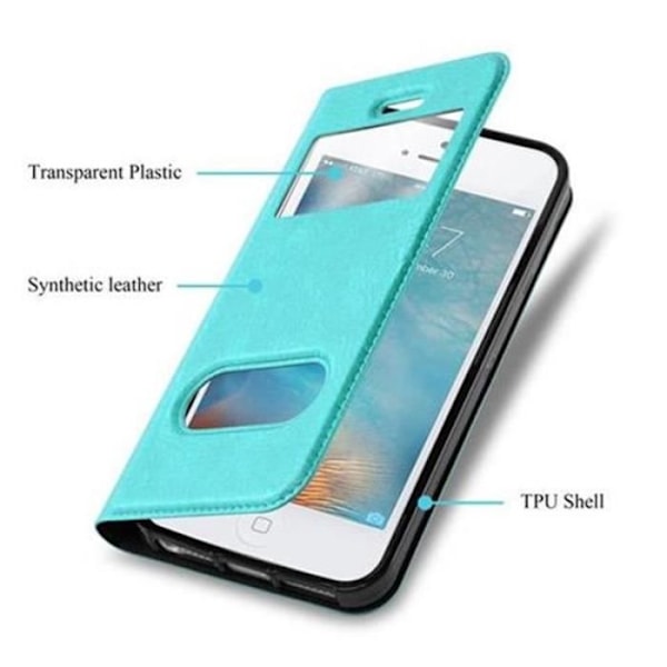 Apple iPhone 5 - iPhone 5S - iPhone SE-fodral i MINT TURKOS från Cadorabo (Design VIEW) Helt skyddsfodral med flipflik