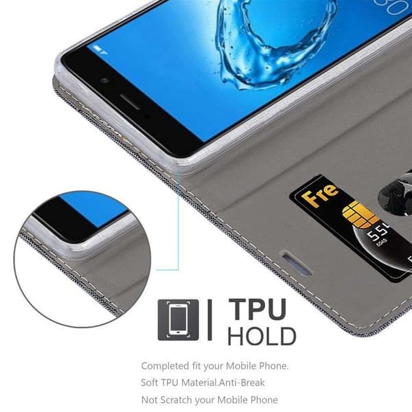 Skyddsfodral för Huawei Enjoy 7 PLUS i GRÅSVART Stötskyddande Etui Grå