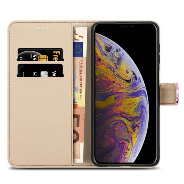 Coque för Apple iPhone X / XS - CADORABO - Etui i Blomregn Nr. 6 - Mjuk - Magnetisk - Svart