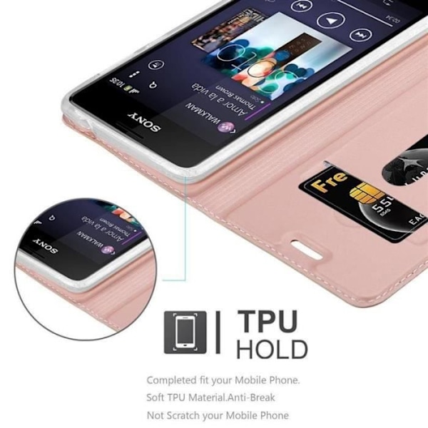 Fodral till Sony Xperia E1 - CADORABO - Rosa - Halvstyv - Magnetisk stängning - Elegant design Rosa