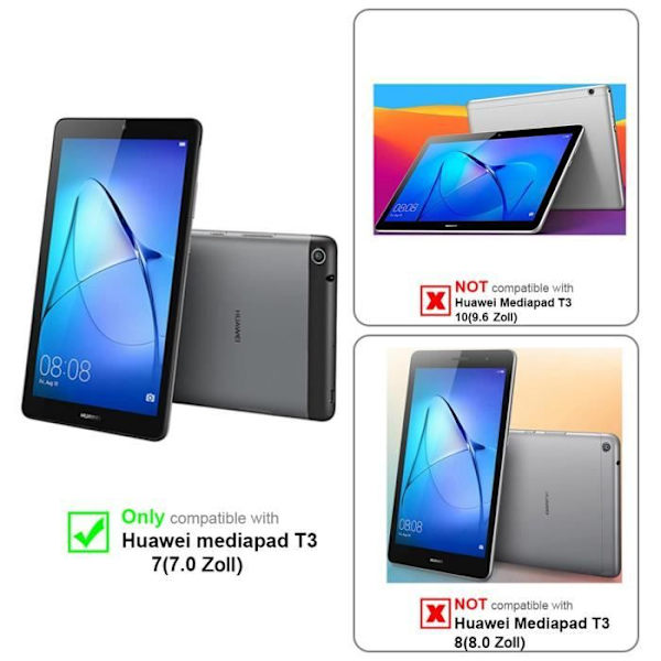 Skyddsfilm - CADORABO - Huawei MediaPad T3 7 - Härdat glas - Antistatisk - Fallbeständig