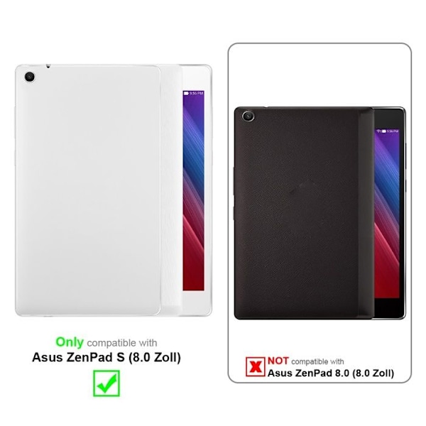 Coque för Asus ZenPad S (8,0 tum) Etui i ROSA Hållare Skydd 360 grader konstläder Plånbok Wallet Rosa