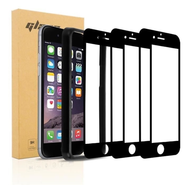 Cadorabo 3x helskärmshärdat glas för Apple iPhone 7/8 Plus i TRANSPARENT med SVART härdat skärmglas installationshjälp Transparent, svart