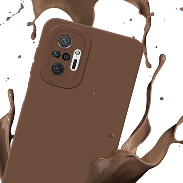 Skyddande skal för Xiaomi RedMi NOTE 10 PRO i FLUID BRUN, fodral, etui, silikon TPU flexibelt skydd kastanj