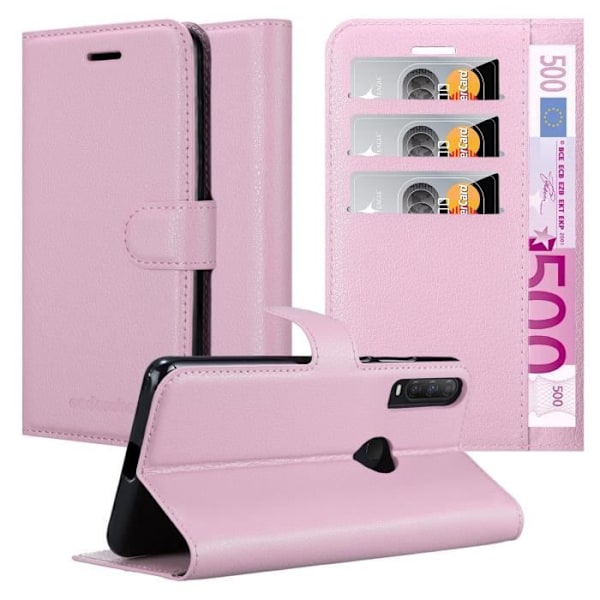 Coque för Alcatel 1S 2020 - CADORABO - LOTUS ROSA - Simil läder - Magnetisk stängning - Ställfunktion LOTUS ROSA