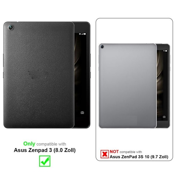 Skyddsfodral för Asus Zenpad 3 (8.0 tum) Etui i RÖD Hölje Fodral Skydd 360 grader konstläder Plånbok Wallet Röd