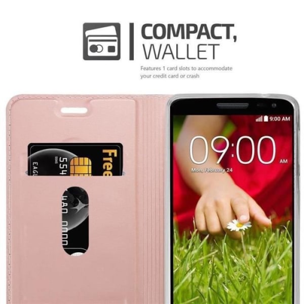 Fodral till LG G2 MINI - CADORABO - Rosa - TPU silikon - Mjuk - Magnetstängning Rosa