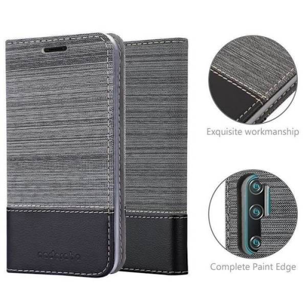 Coque - CADORABO - Xiaomi RedMi NOTE 10 - Similicuir - Ställ Horisontellt - Fack för Kort Svart