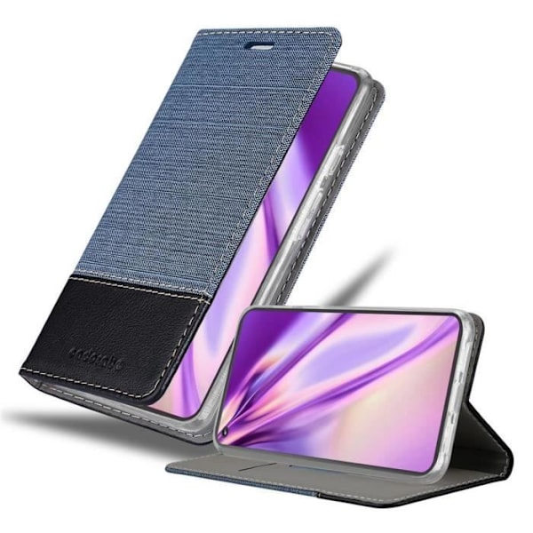 Coque - CADORABO - Google PIXEL 5 - BLÅ SVART - Syntetiskt läder - Magnetisk stängning MÖRKBLÅ