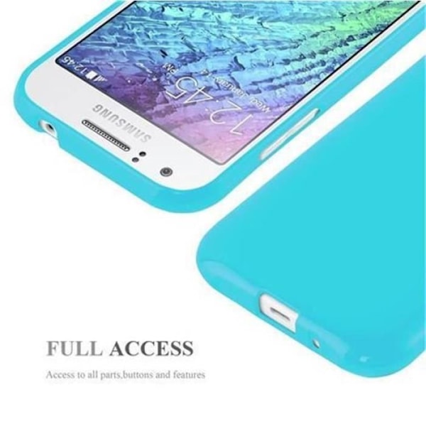 Samsung Galaxy J1 2015 Fodral JELLY LJUSBLÅ Cadorabo JELLY Cover TPU Silikonskydd Fodral Skydd Ultra Slim Bumper