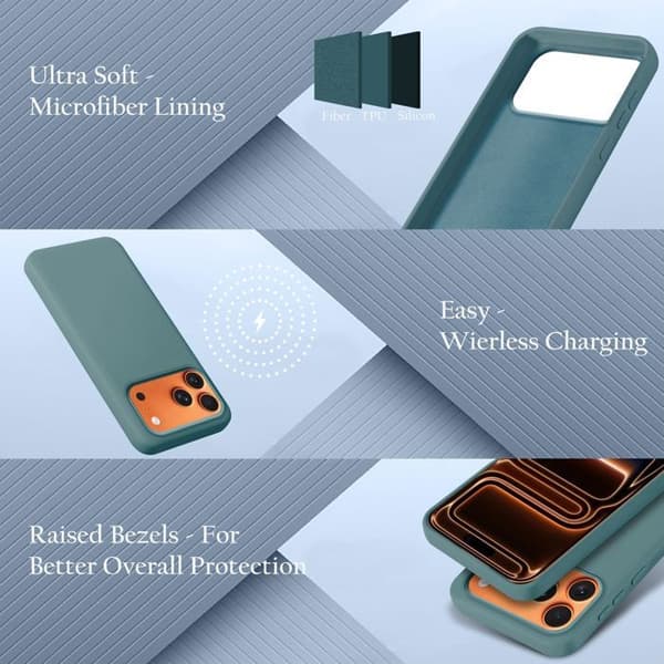 Skal för iPhone 17 PRO Stötabsorberande i LIQUID GREEN Grön