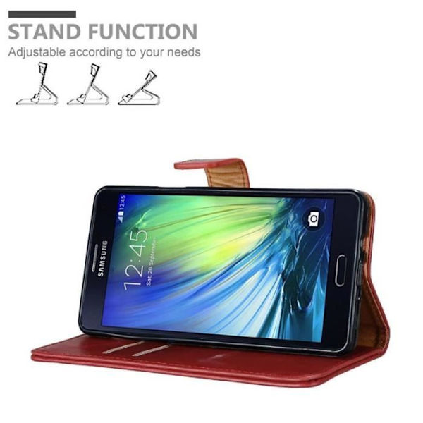 Samsung Galaxy A7 2015 fodral - CADORABO - Röd - Imiterat läder - Stativfunktion - Kortfack Röd
