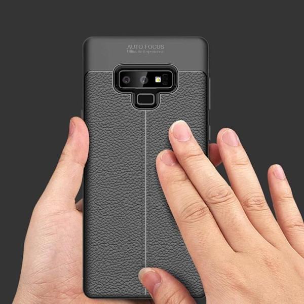 Fodral till Samsung Galaxy NOTE 9 Fodral i djupt svart skyddande silikon TPU-läderfodral Djup svart
