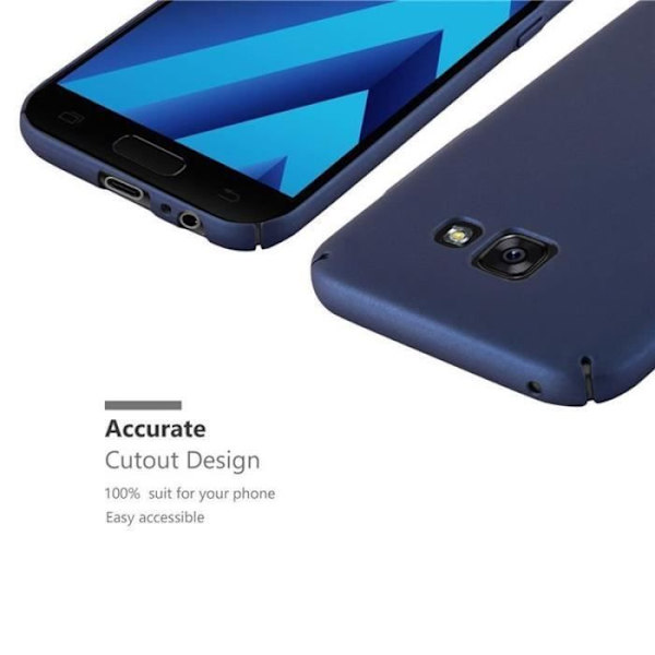 Samsung Galaxy A3 2017 (7) Fodral i METALLBLÅT från Cadorabo (METAL MATTE Design) Ultratunt hårt plastfodral med hårt fodral
