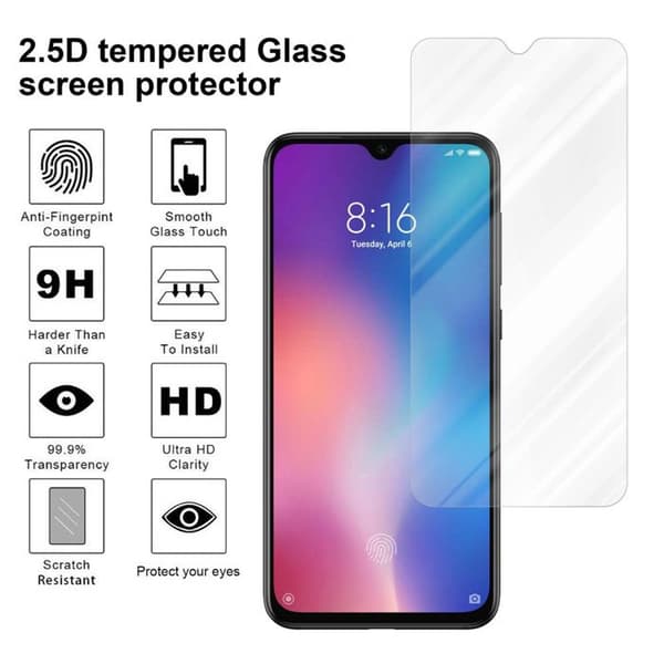 Härdat skärmskydd för Xiaomi Mi 9 SE Vit