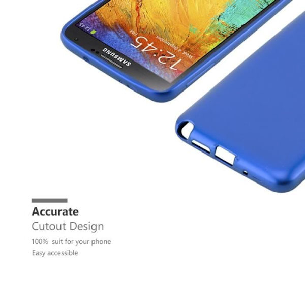 Samsung Galaxy NOTE 3 NEO-fodral i METALLIC BLUE från Cadorabo (METALLIC MATT Design) Ultratunt mjukt silikongel TPU-fodral
