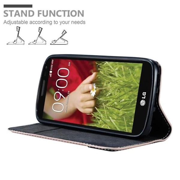 Coque - CADORABO - LG G2 MINI - Svart konstläder - Osynlig magnetlås - Ställfunktion Svart