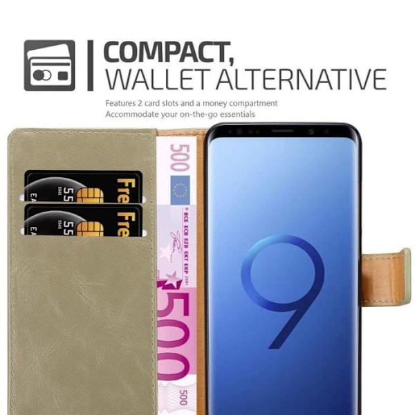 Fodral till Samsung Galaxy S9 PLUS - CADORABO - Brun - Magnetisk - Mjuk - Stativfunktion kastanj