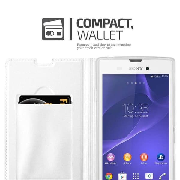 Flip-fodral för Sony Xperia T3 Etui i KLASSISK SILVER Plånbok Stötsäker Grå