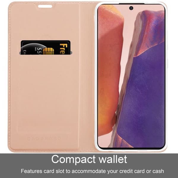 Flipfodral för Samsung Galaxy NOTE 20 Etui i CLASSY GULDROSA Plånbok Stötsäker Ros