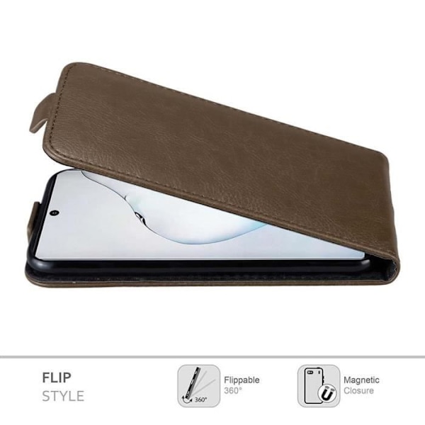 Etui - CADORABO - Samsung Galaxy NOTE 10 - Kaffebrun - Similskinn - Magnetstängning kaffe brunt