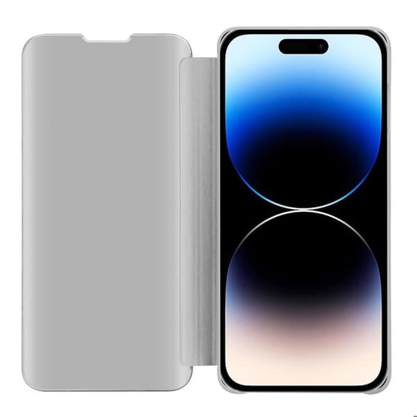 Skal för iPhone 14 PRO MAX i AGAT SILVER Skydd med spegel Grå