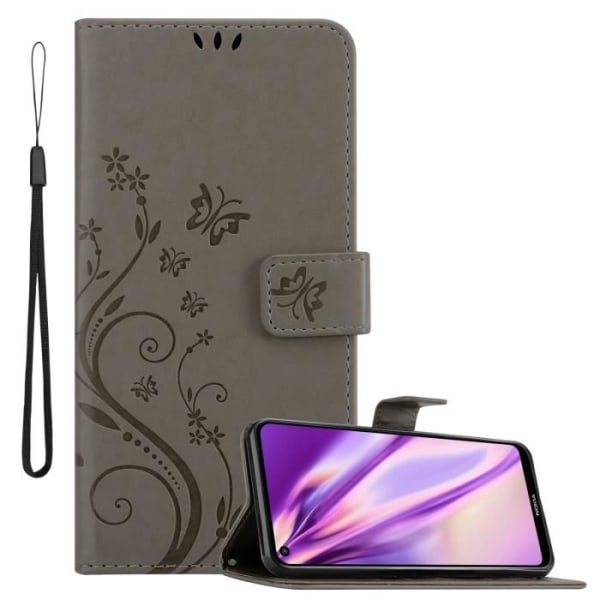 Skydd för Nokia 5.4 - CADORABO - Blommig Grå - Syntetläder - Ställfunktion - Kortfack Blommig grå