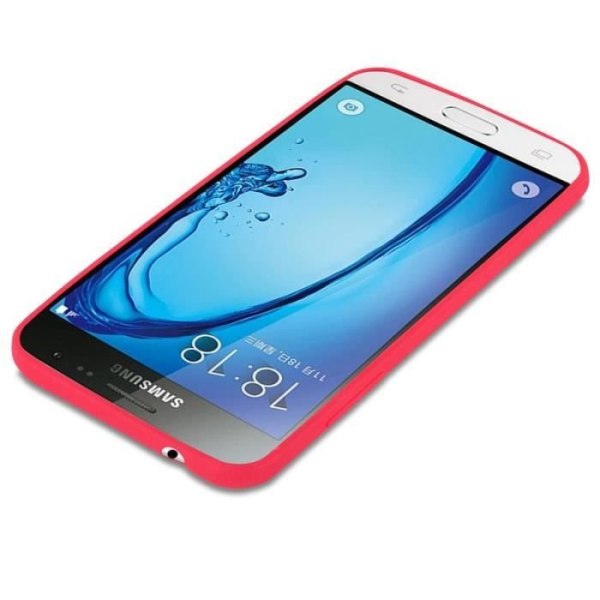 Cadorabo Fodral för Samsung Galaxy J3 / J3 DUOS 2016 - i rött - Mjukt silikon TPU skyddsfodral med anti-chock