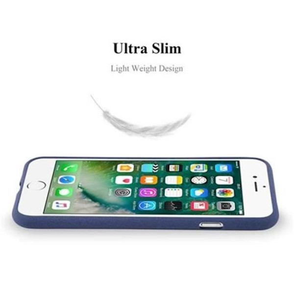 Apple iPhone 8 / 7 / 7S Fodral FROST MÖRKBLÅT Cadorabo FROST TPU Silikonskyddsfodral Skyddsfodral Ultra Slim Fin Bumper Mörkblå