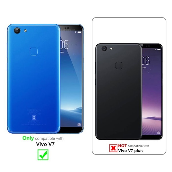 3x Helt klart härdat glas skydd för Vivo V7, transparent med vit härdning. Vit