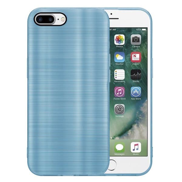 Skal för iPhone 7 PLUS / 7S PLUS / 8 PLUS Borstad Turkos Kameraskydd Blå