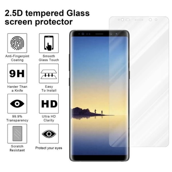 Cadorabo härdat glas Samsung Galaxy NOTE 8 skärmskyddsfilm härdat skydd för display TRANSPARENT Transparent
