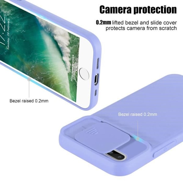 Fodral till Apple iPhone 7 PLUS / 7S PLUS / 8 PLUS Matt Lila Fodral Skal Silikon TPU och kameraskydd Lila