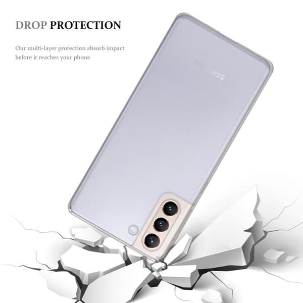 Transparent stötsäker silikonfodral för Samsung Galaxy S22 PLUS Vit