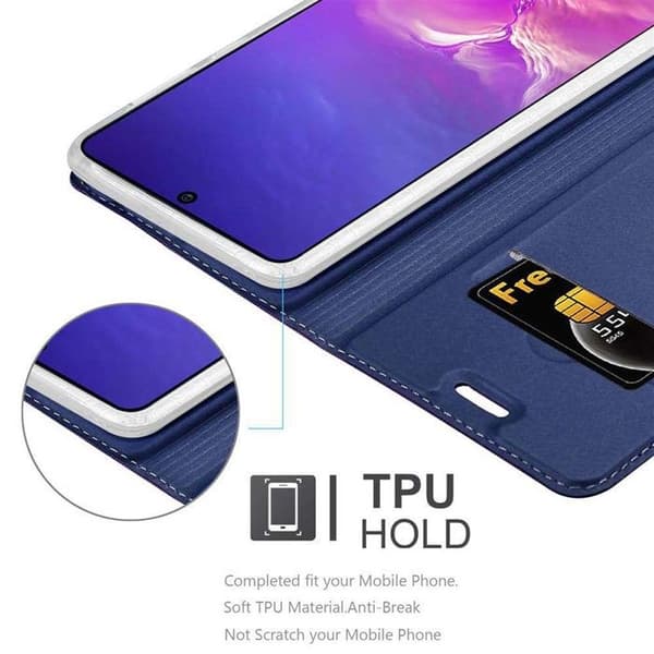 Flipfodral för Samsung Galaxy A91 / S10 LITE / M80s i MÖRKBLAU CLASSY Plånbok Stötsäker Blå