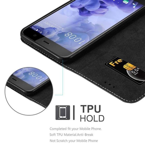 Fodral för HTC U PLAY Hölje i SVART BRUN Skyddsetui Svart