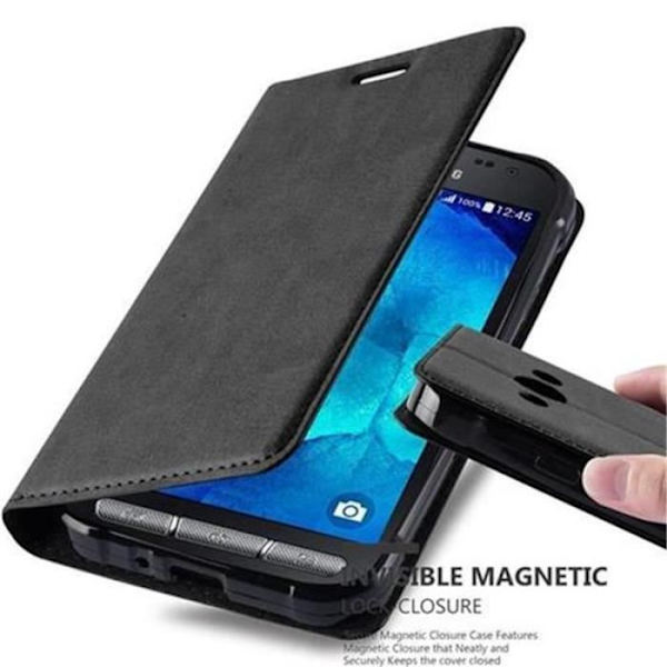 Cadorabo Samsung Galaxy XCover 3 Fodral NATTSVART Osynlig MAGNETISK STÄNGNING Fodral Fodral stöder stativ och kortplats Svart